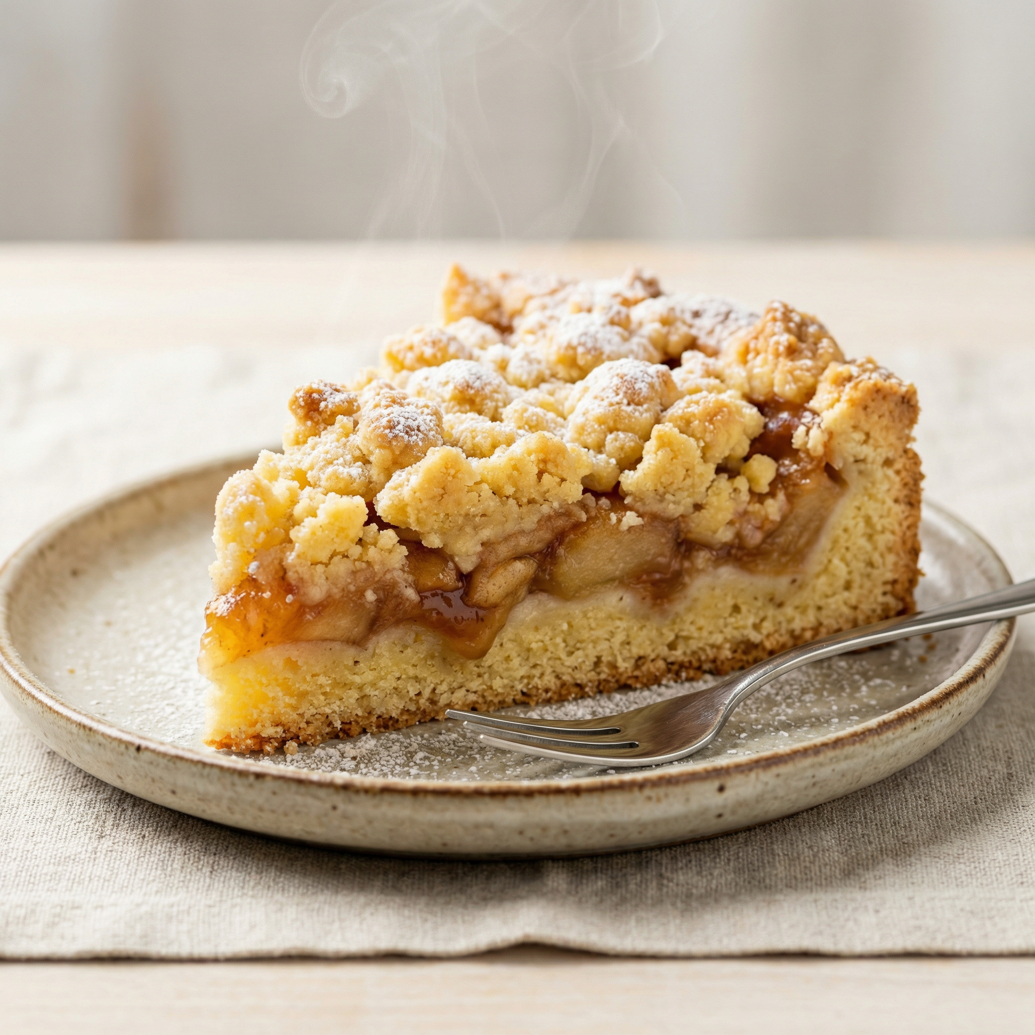 Mandelkuchen mit Vanilleeis