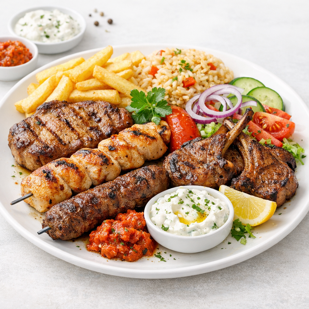 Rinderrücken-Spiess mit Ofengemüse & Ratatouille-Creme