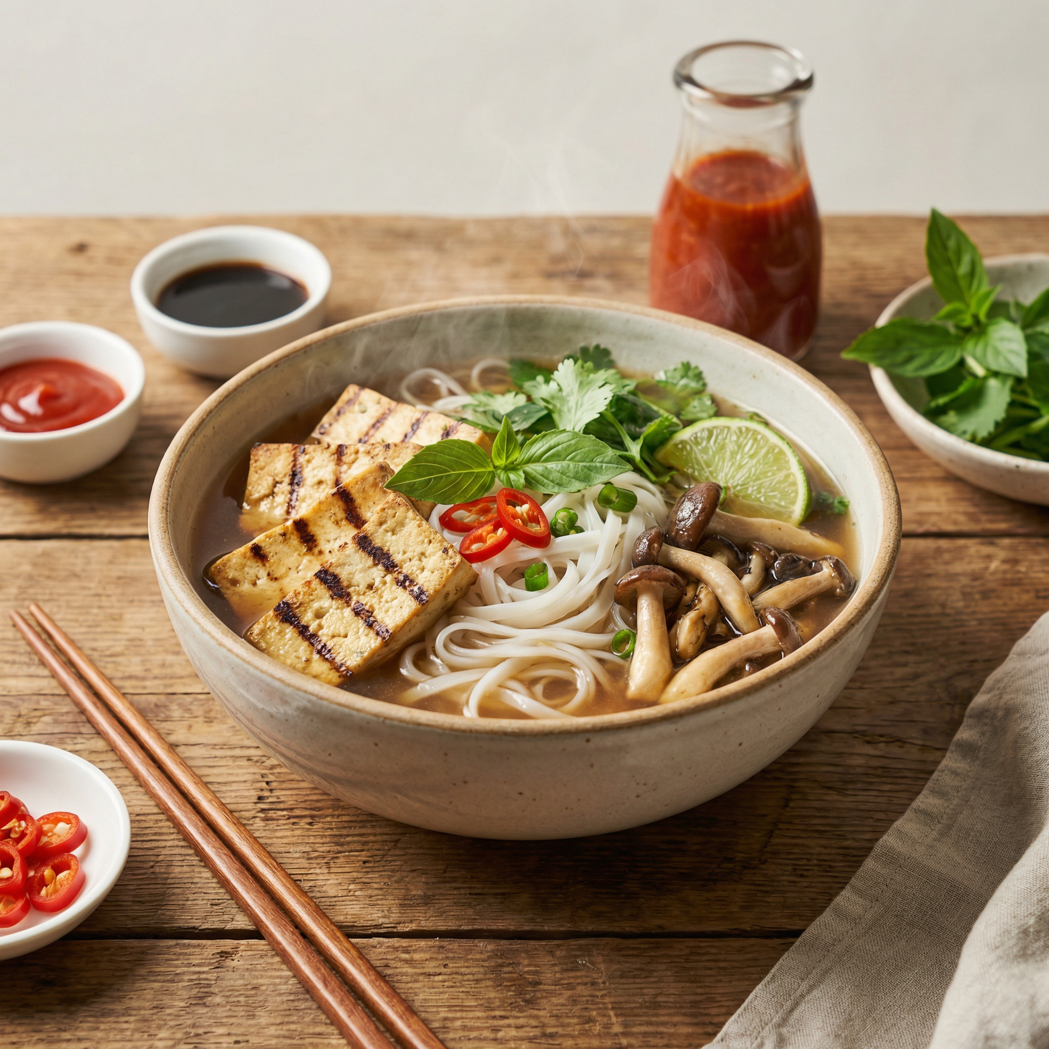 PHỞ CHAY NHỎ - Vegan Pho Nudelsuppe (kleine Portion)