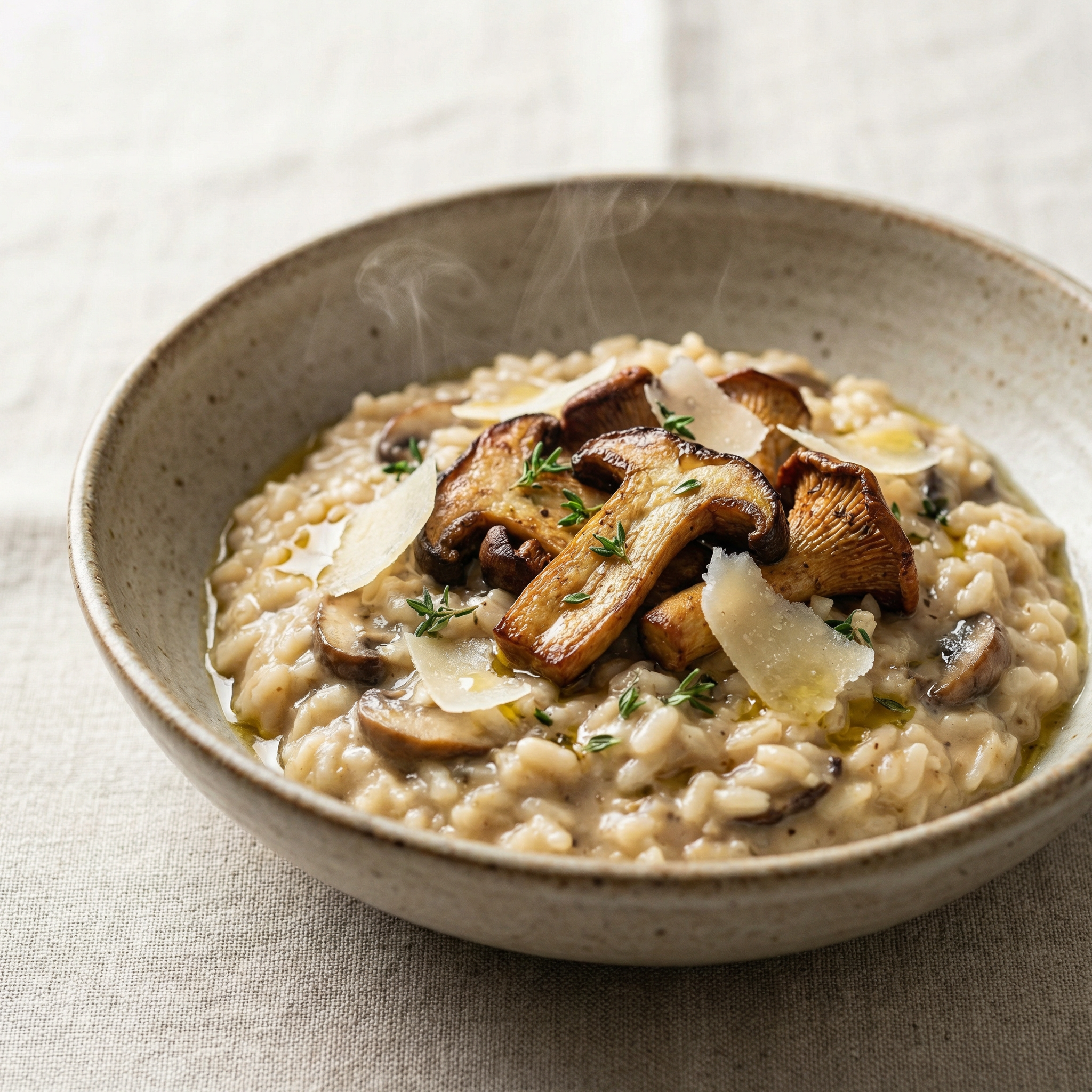 Arroz meloso de setas de otoño, butifarrón y alioli de perejil
