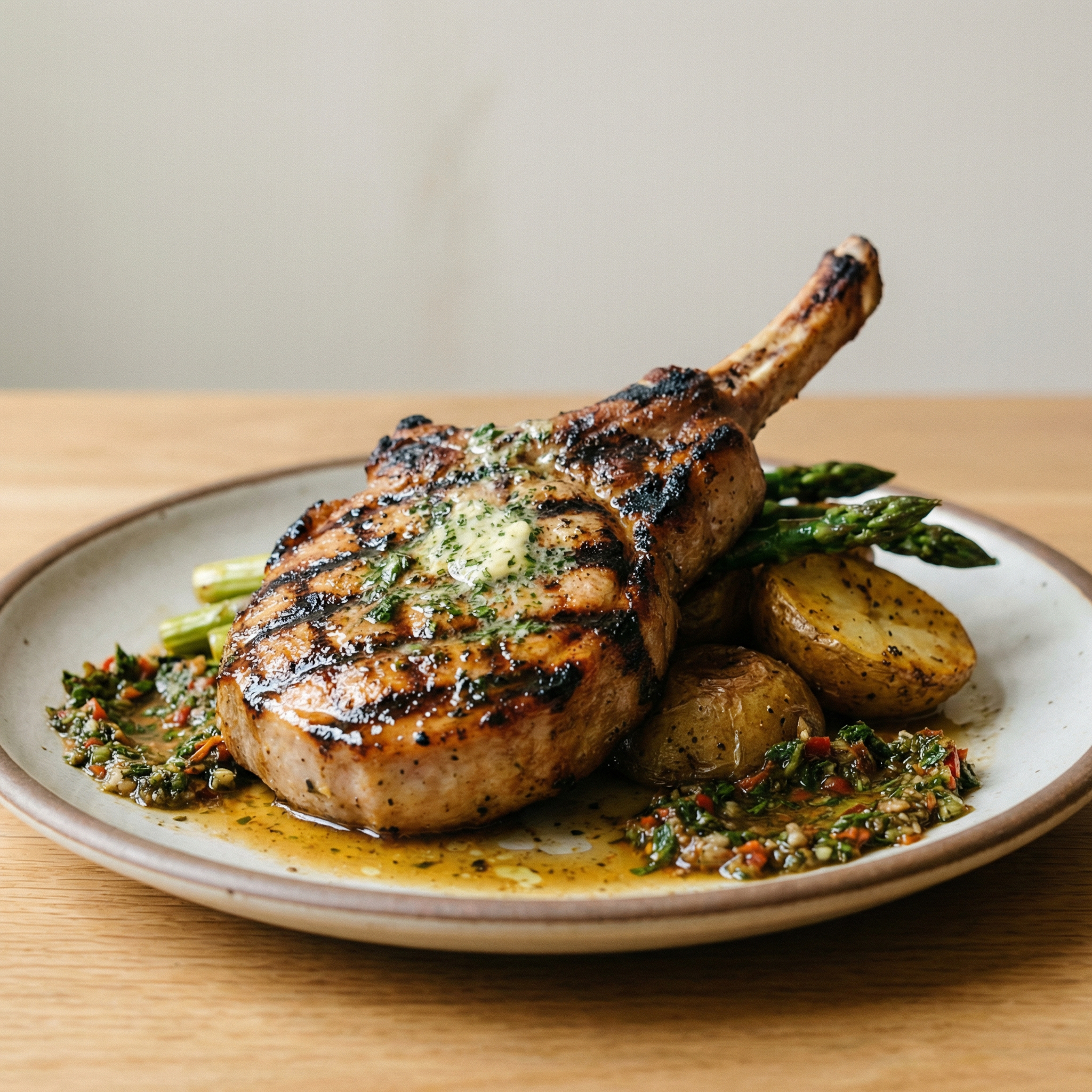 Lomo con patatas y ensalada