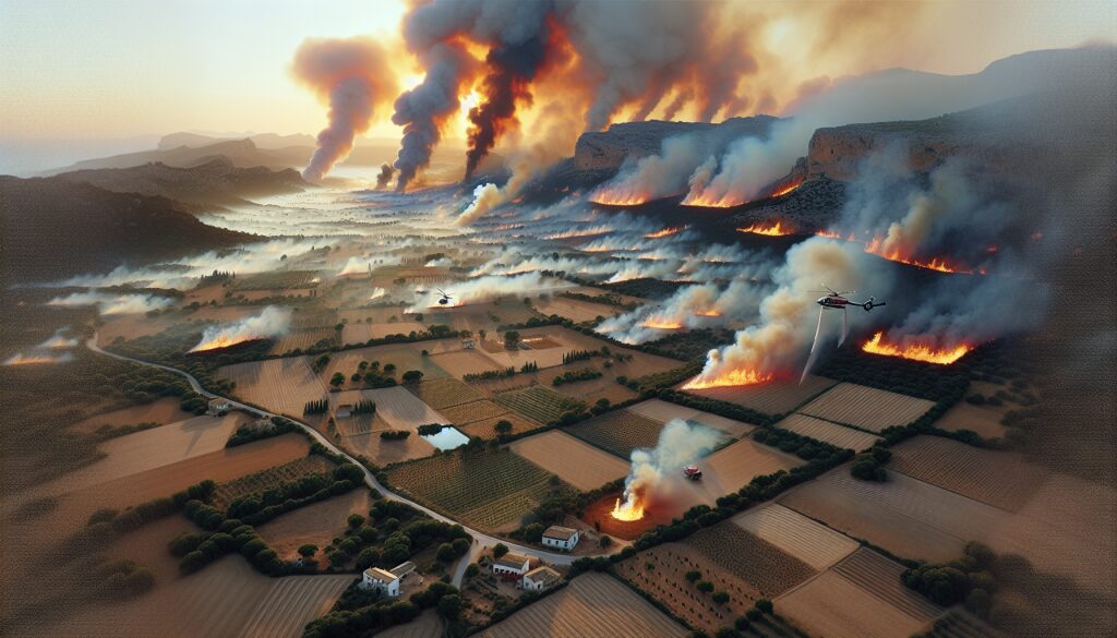 Großbrand in landwirtschaftlichem Gebiet nahe MA-15 bei Mallorca sorgt für Evakuierungen