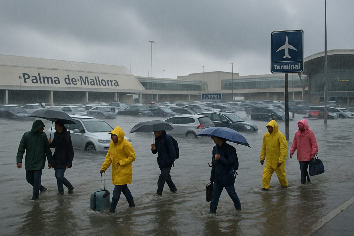 Heftige Sturmschäden am Flughafen Palma de Mallorca: Chaos und Überschwemmungen stoppen den Betrieb