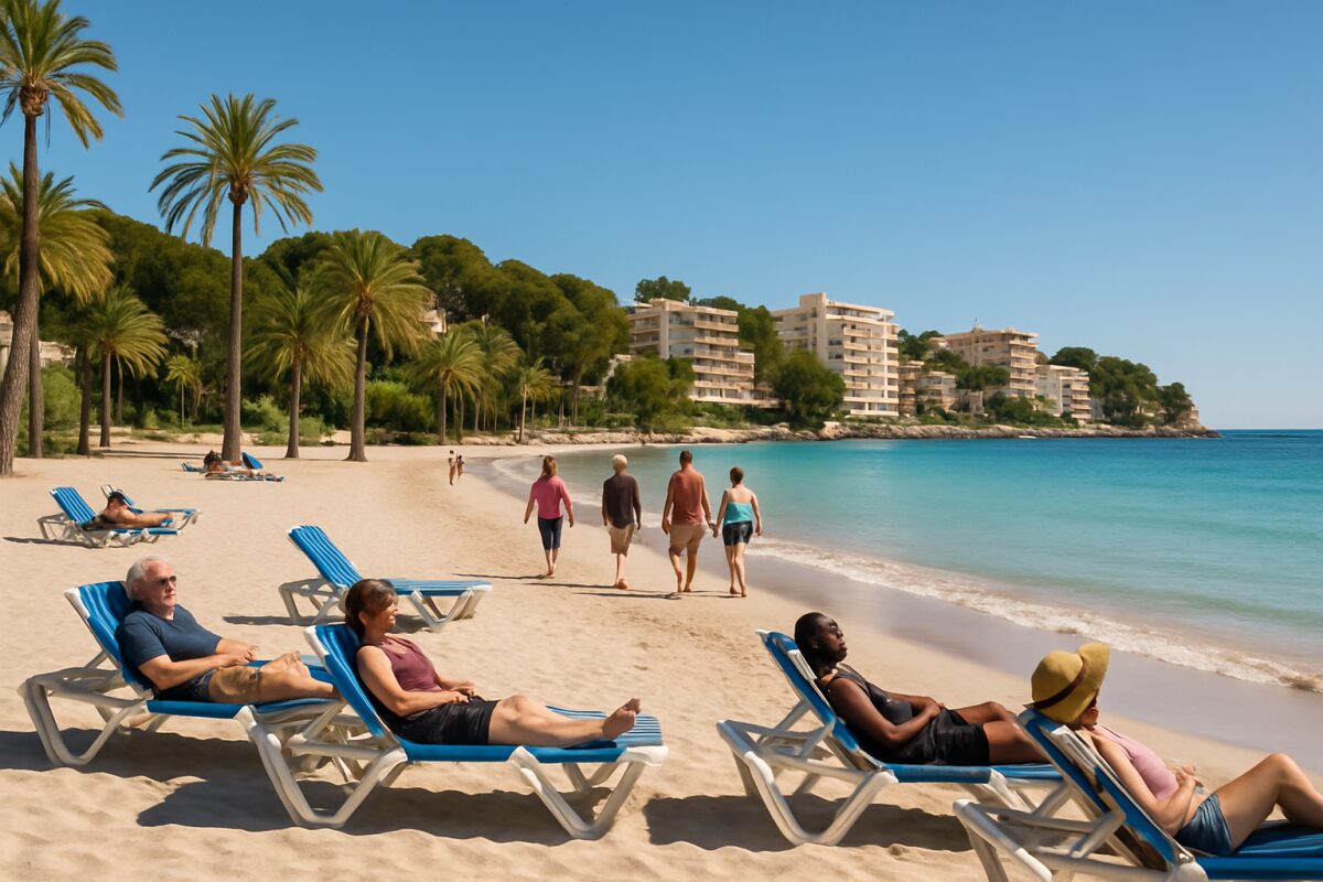 Mallorca bereitet sich auf den Sommer vor: Urlauber genießen die ersten Sonnenstrahlen in Santa Ponsa