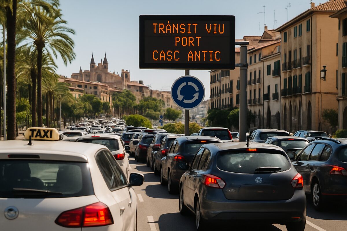Verkehrsstau und behördliche Maßnahmen in Palmas Altstadt aufgrund hoher Besucherzahlen