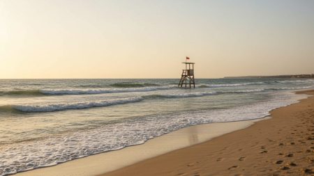 Älterer Mann ertrank an Mallorcas Strand: Tragödie in der Colònia de Sant Pere Lebensrettungsstation am ruhigen Strand der Colònia de Sant Pere auf Mallorca bei Sonnenlicht am Nachmittag