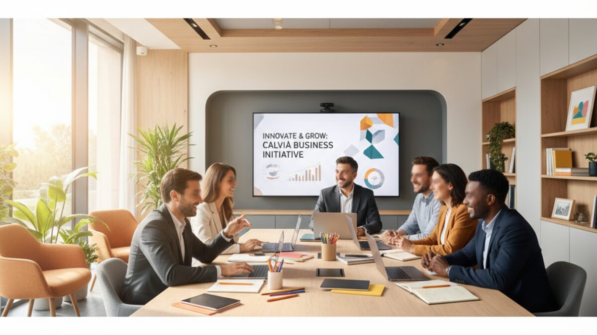 Menschen in einem modernen Coworking-Space in Calvià bei einer Geschäftsschulungsveranstaltung zur Förderung lokaler Unternehmer