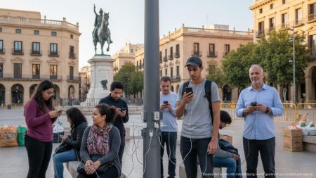 Palmas öffentliche Ladestation für Smartphones zieht Migranten an