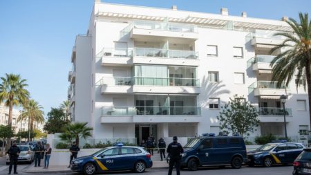 Drogenhandel in Palma: Polizei verhaftet und durchsucht Wohnung Polizeieinsatz bei der Durchsuchung eines Wohnhauses in Palma wegen Drogenhandel mit Einsatzfahrzeugen und Beamten