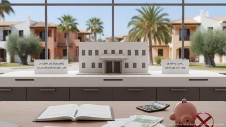 Ferienvermieter umgingen Touristensteuer auf Mallorca Büro mit Dokumenten und Schreibrmaterialien, symbolisiert Steuerumgehung bei Ferienvermietern auf Mallorca