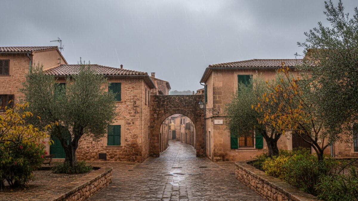 Herbstliches Wetter auf Mallorca mit bewölktem Himmel, leichter Regen und milden Temperaturen in Alcúdia