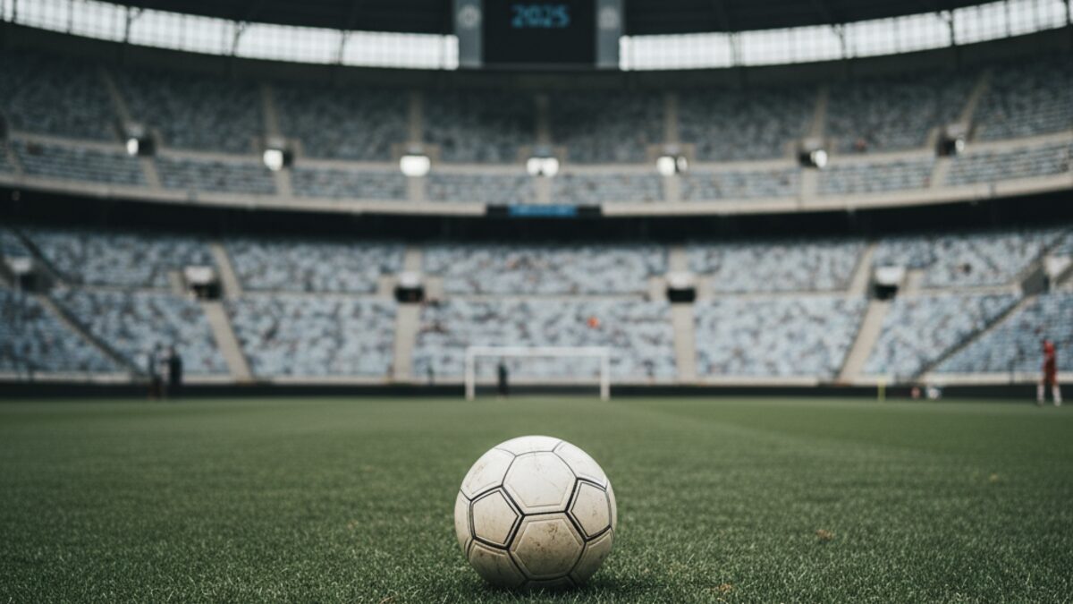 Symbolisches Bild eines Fußballs auf dem Spielfeld bei RCD Mallorca während einer schwierigen Saison 2025 mit nur vier Siegen