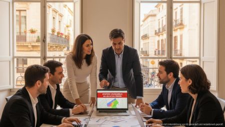 Mallorcas Ferienvermietungen: Lösung über Lotterie angedacht Professionelle Besprechung von Vertretern der Regierung und Ferienvermietungssektor vor mediterraner Kulisse auf Mallorca zur Lösung der Ferienvermietungsplatz-Vergabe