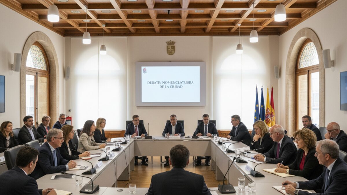 Sitzung des Palma Stadtrats während der Diskussion über Namensänderung der Stadt Palma