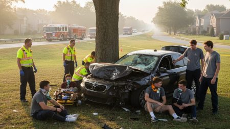 Alkoholisierter Fahrer verursacht schweren Unfall in Palma Einsatzkräfte versorgen Unfallopfer nach schwerem Autounfall in Palma wegen alkohol- und drogenbedingter Ursache