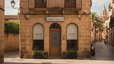 Sexhandel in Massage-Salons auf Mallorca aufgedeckt Außenansicht eines unauffälligen Massagesalons in Palma de Mallorca, symbolisch für aufgedeckten Sexhandel in Massage-Einrichtungen