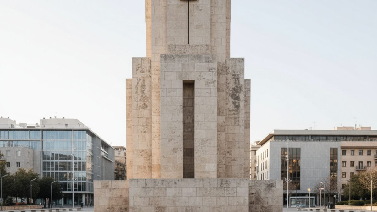 Das Sa Feixina Monument in Palma bei Tageslicht, ein symbolträchtiges historisches Bauwerk ohne politische Symbole