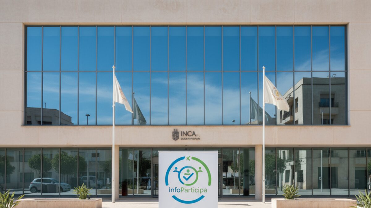 Das Rathaus von Inca auf Mallorca mit dem InfoParticipa-Siegel für Transparenz und gute Regierungsführung