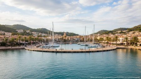Wetterbericht für Port d’Andratx: Temperaturen und Windbedingungen Marina von Port d'Andratx mit Segelbooten, ruhigem Wasser und mildem Wetter an einem klaren Tag