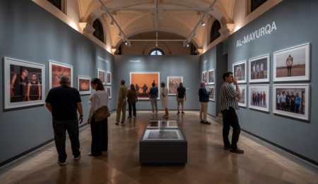 Al-Mayurqa zeigt 30 Jahre Geschichte auf Mallorca Besucher betrachten Al-Mayurqa Ausstellung in Palma