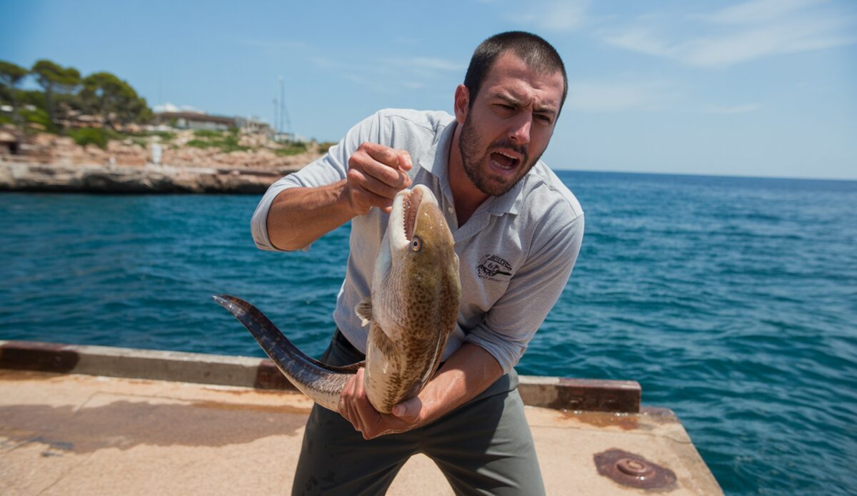 Muräne attackiert deutschen Angler auf Mallorca Angler wird auf Mallorca von Muräne attackiert