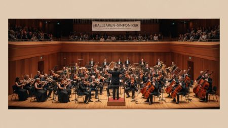 Balearen-Sinfoniker starten neue Spielzeit in Palma Die Balearen-Sinfoniker bei ihrem Saisonstart 2025 im Auditorium von Palma mit einem vollständigen Symphonieorchester auf der Bühne.