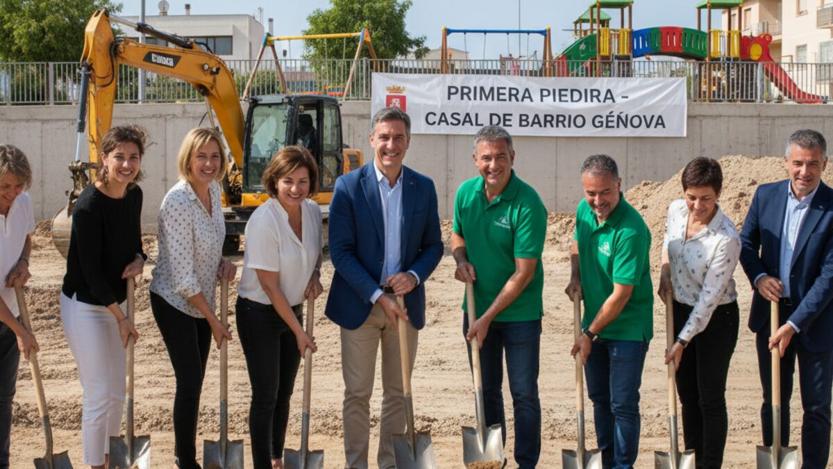 Erster Spatenstich für das Casal de Barrio Sozialzentrum im Stadtteil Génova in Palma mit Bürgermeister und Nachbarschaftsvertreter
