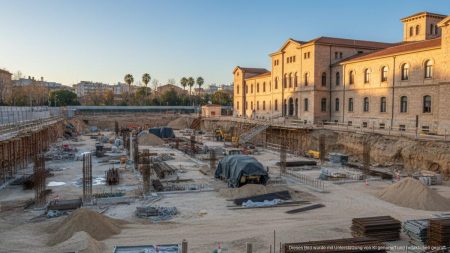Baustopp in Son Dureta: Konflikt um Millionenauftrag eskaliert Baustelle Son Dureta vor historischem Spital auf Mallorca
