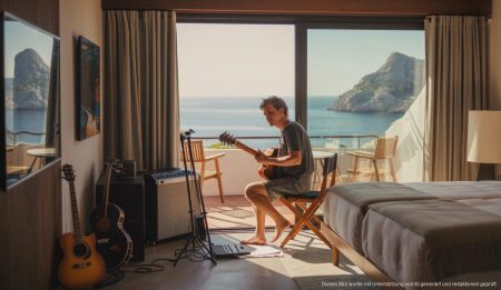 Cluesos inspiriertes Künstlerleben im Bikini-Hotel auf Mallorca Clueso in seinem Studio im Bikini-Hotel auf Mallorca