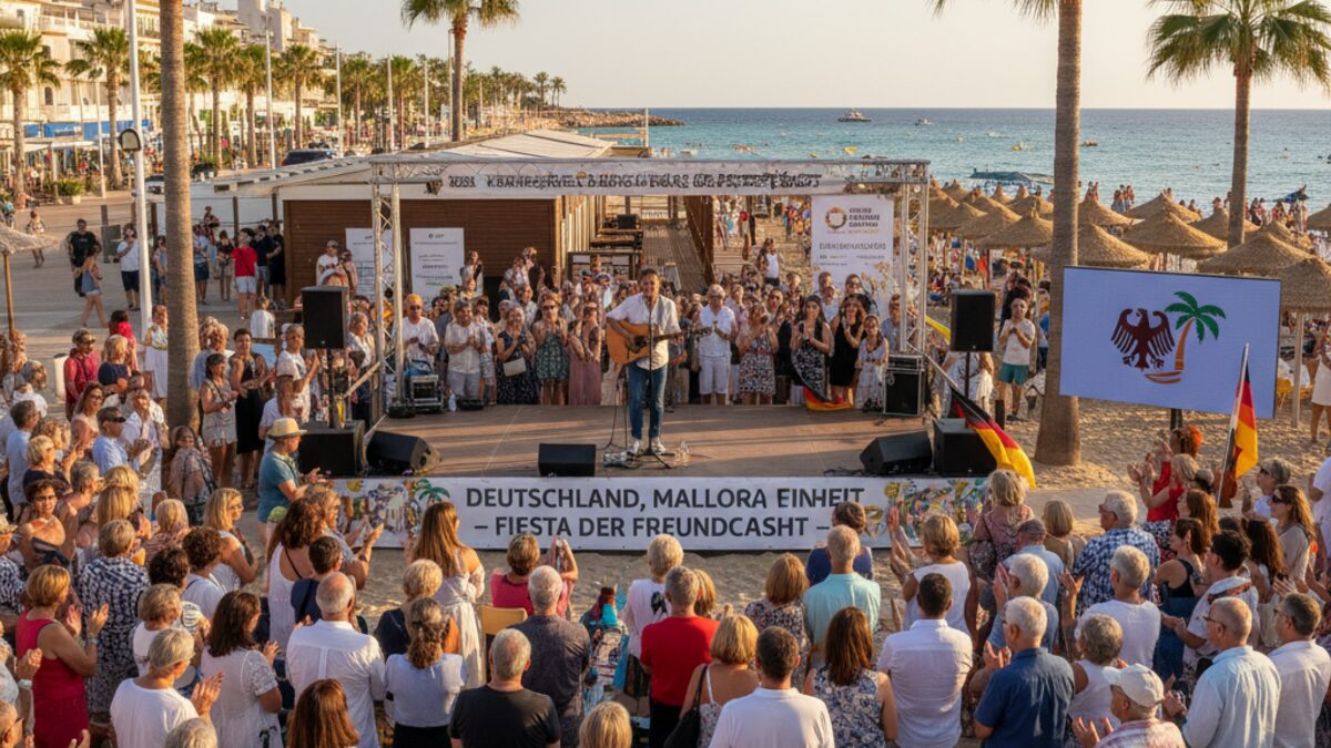 Feier der Deutschen Einheit am Playa de Palma auf Mallorca mit live Konzert des Latin-Grammy-Künstlers in sommerlicher Atmosphäre