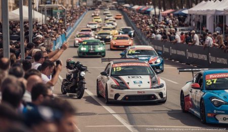 Die rasante Motorshow in Inca begeistert Mallorca Dynamische Motorshow in Inca auf Mallorca mit Rennwagen und Zuschauern