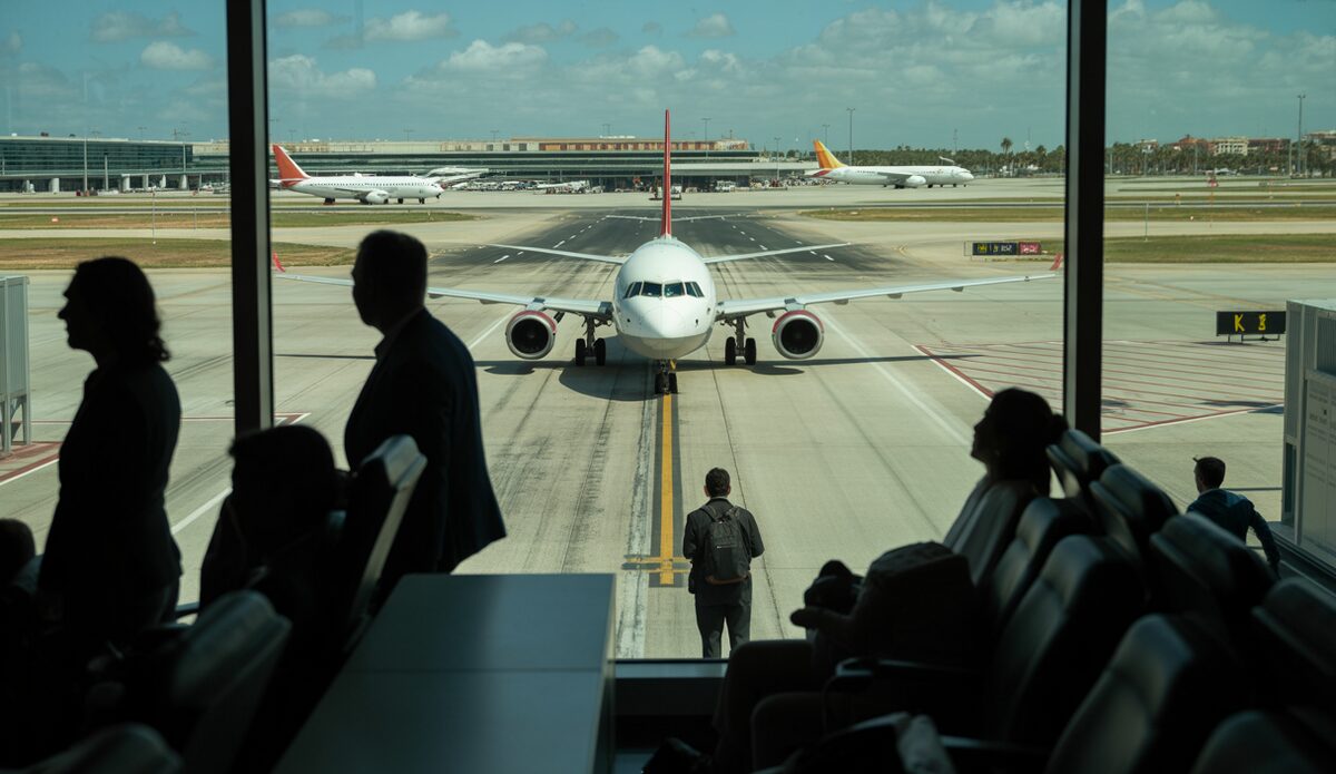 Flughafen Palma de Mallorca mit Flugzeugen nach Drohnenvorfall