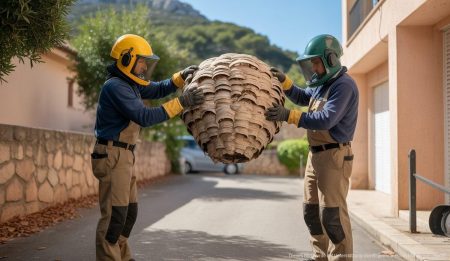 Orientalische Wespe sorgt erstmals auf Mallorca für Aufsehen Professionelle Entfernung eines orientalischen Wespennests auf Mallorca