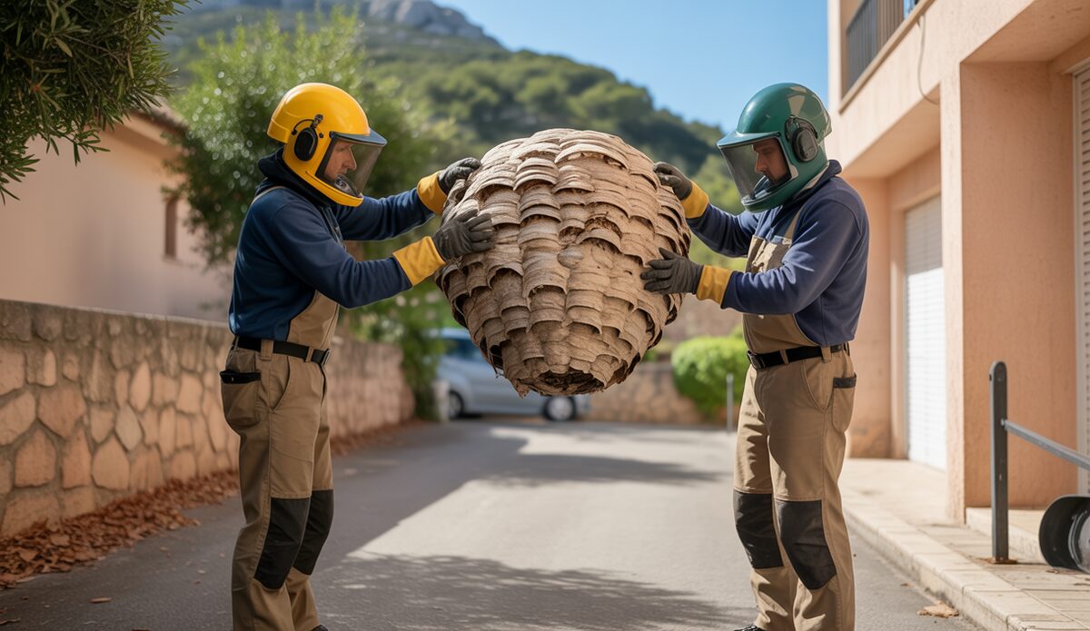 Professionelle Entfernung eines orientalischen Wespennests auf Mallorca