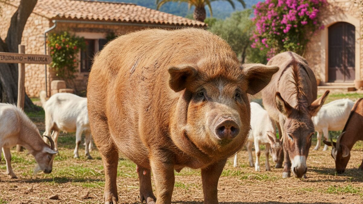 Das kranke Mallorca-Schwein Ferdinand im Bauernhof