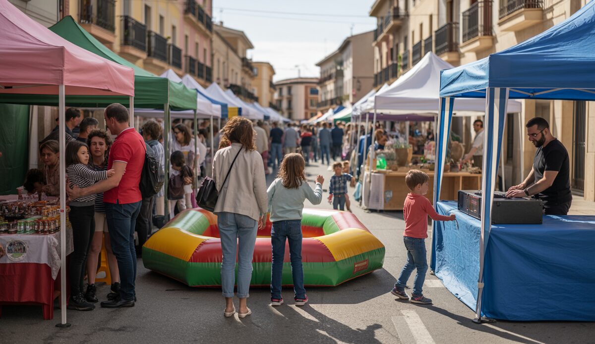 Feria der Möglichkeiten in La Colònia de Sant Jordi mit Familien und Ständen