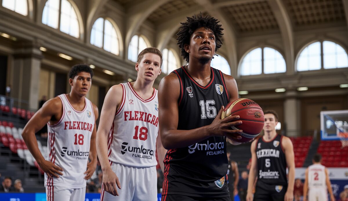 Fibwi Mallorca Bàsquet Palma trifft auf Flexicar Fuenlabrada am Samstag Spieler von Fibwi Mallorca Bàsquet Palma beim Basketballspiel im Pabellón Fernando Martín.