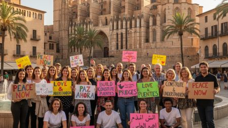 Demonstration in Palma: Weiter Kritik an PSIB-Aktivismus Friedliche Demo in Palma mit Teilnehmern und Schildern