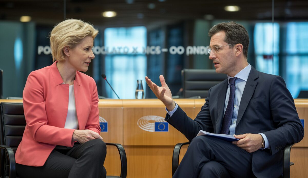 Marga Prohens und Magnus Brunner diskutieren Migration in Brüssel.