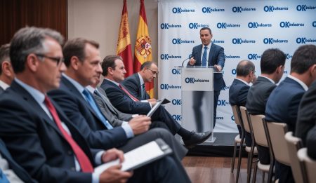 Garamendi warnt vor steigender Abwesenheit am Arbeitsplatz in Spanien Antonio Garamendi spricht über Abwesenheit am Arbeitsplatz auf einer Konferenz in Palma de Mallorca.