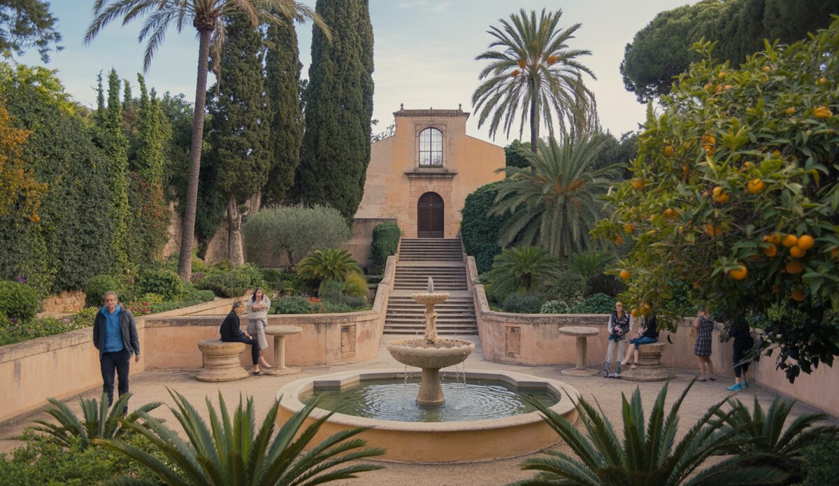 Garten S'Hort del Rei in Palma mit üppiger Vegetation und Wasseranlagen