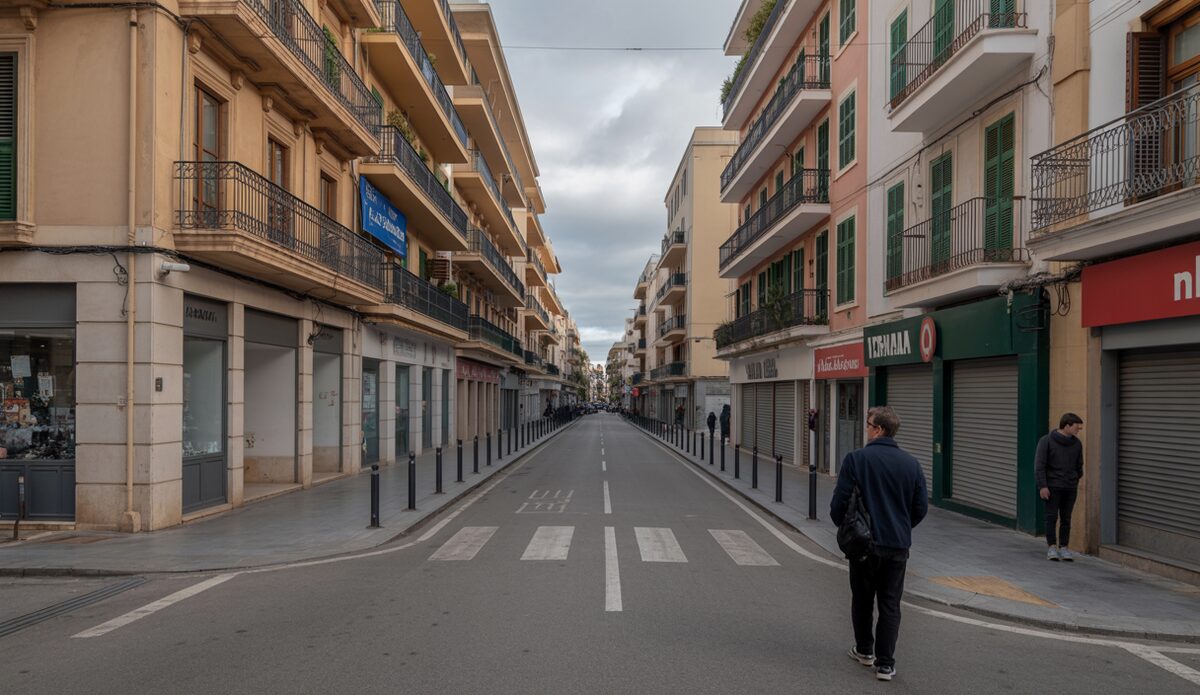 Leere Straßen auf Mallorca während des Generalstreiks