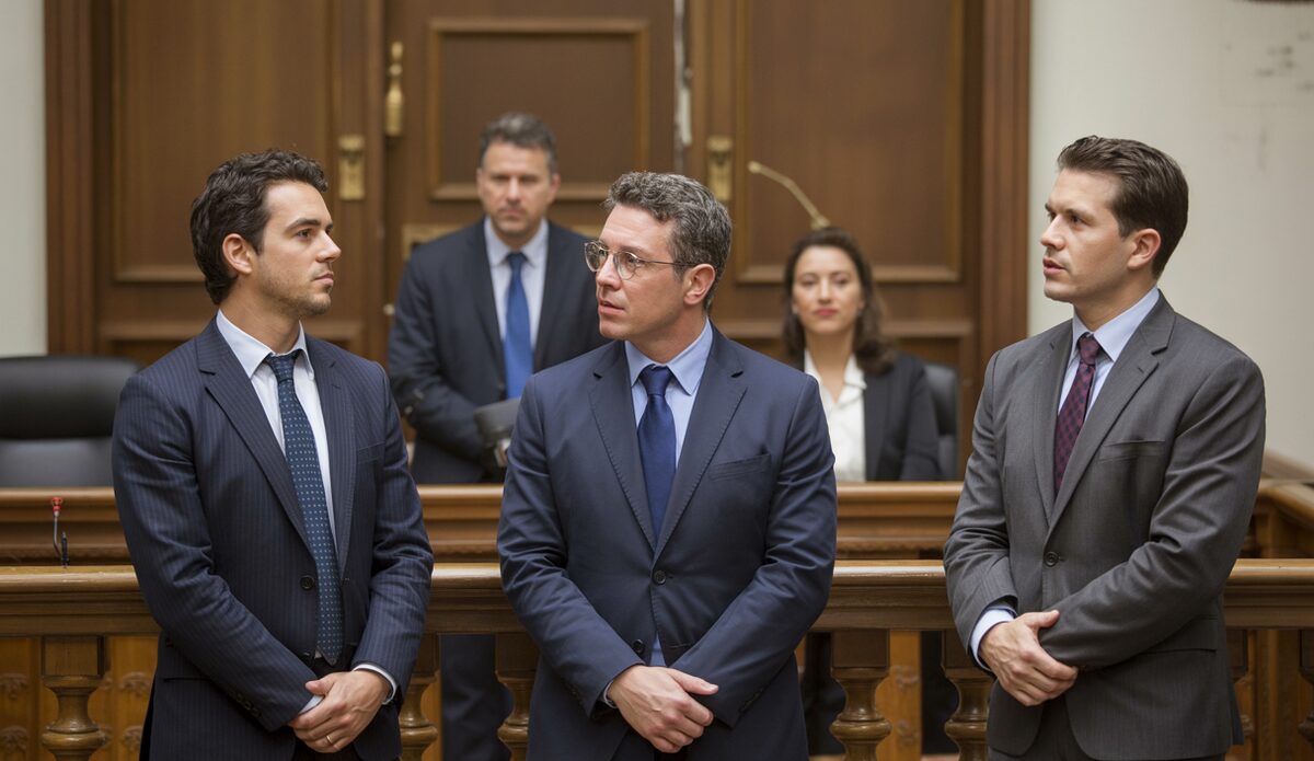 Gerichtssaal in Palma de Mallorca mit Angeklagten