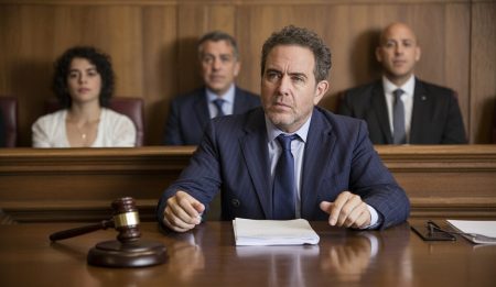 Gericht verurteilt Tanzlehrer wegen Kindesmissbrauchs in Palma Gerichtssaal in Palma mit symbolischen Elementen der Justiz