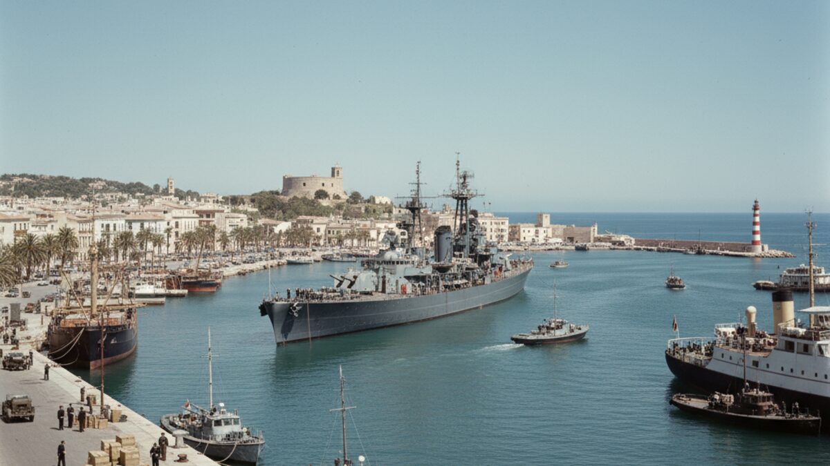 Historisches Foto von Palma als US Navy Stützpunkt während des Kalten Krieges