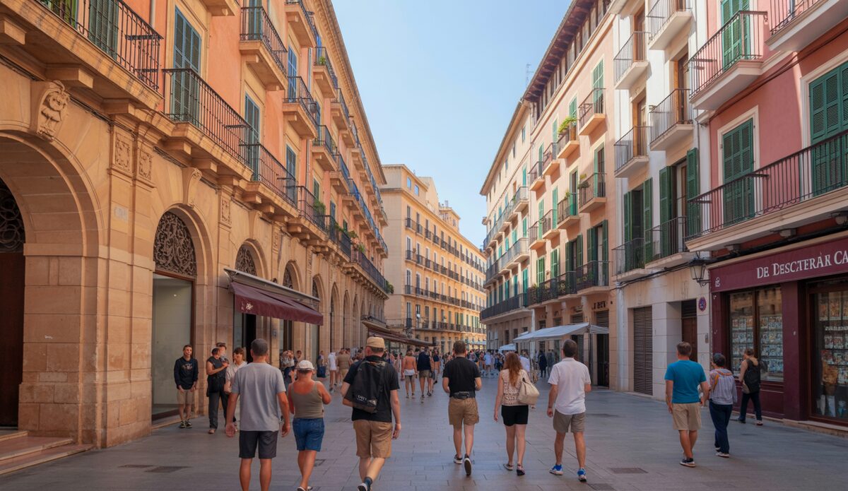 Altstadt von Palma de Mallorca mit typischer spanischer Architektur
