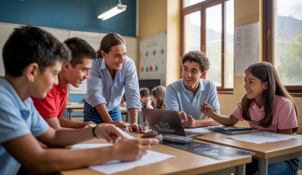 Jugendliche beim Unternehmerkurs in Inca mit Fokus auf Innovation
