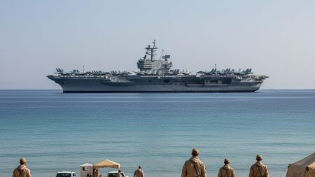 Keine Radioaktivität nach US-Flugzeugträgerbesuch vor Mallorca Bucht von Palma auf Mallorca mit einem US-Atomflugzeugträger und militärischem Umweltüberwachungsteam an einem sonnigen Tag