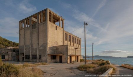 Altes Kraftwerk von Alcudia mit verfallener Struktur