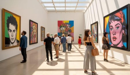 Pop-Art von Burkhard Lohren begeistert durch amerikanische Themen Pop-Art-Werke von Burkhard Lohren in einer Galerie in Palma de Mallorca